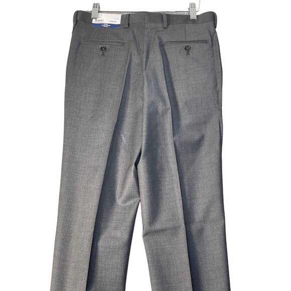 HART SCHAFFNER MARX Men's Tailored Chicago Flat Front Wool Dress Pants SZ 20R/30 - Picture 7 of 11
